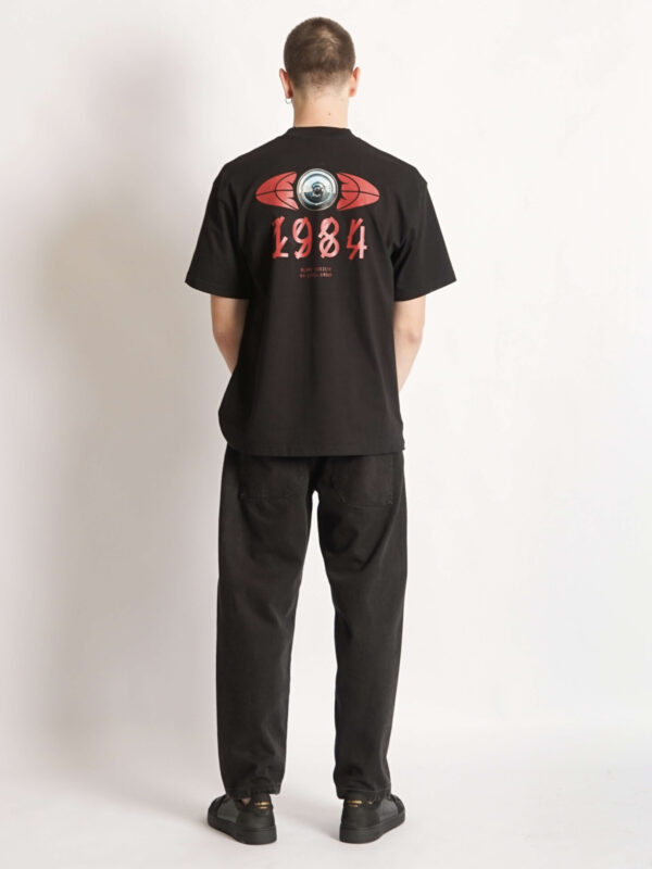 Black T-Shirt With Red Slogan - Image 2